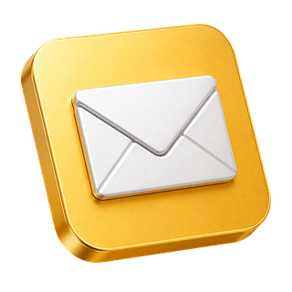 Busta email in stile 3D usata come elemento decorativo nella pagina contattaci